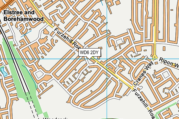 WD6 2DY map - OS VectorMap District (Ordnance Survey)