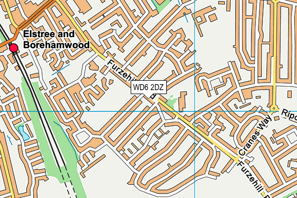 WD6 2DZ map - OS VectorMap District (Ordnance Survey)