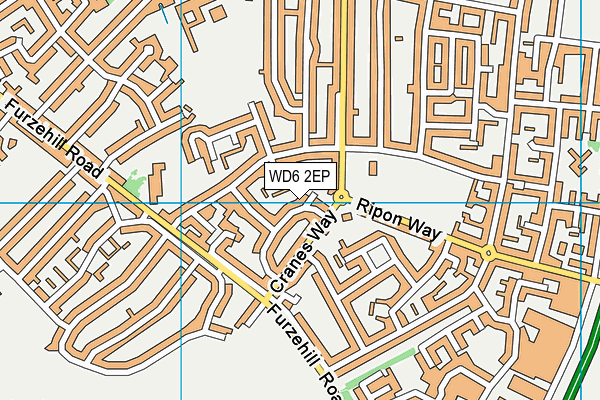 WD6 2EP map - OS VectorMap District (Ordnance Survey)