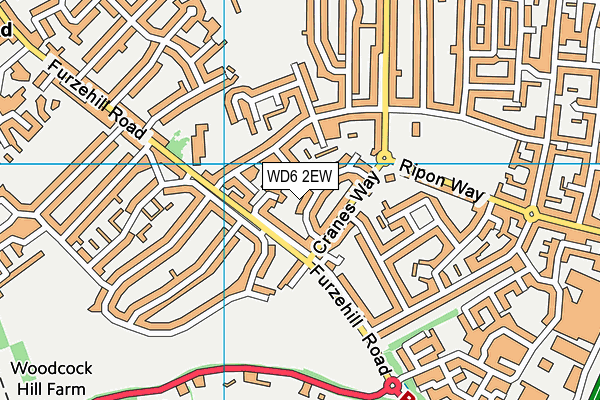 WD6 2EW map - OS VectorMap District (Ordnance Survey)
