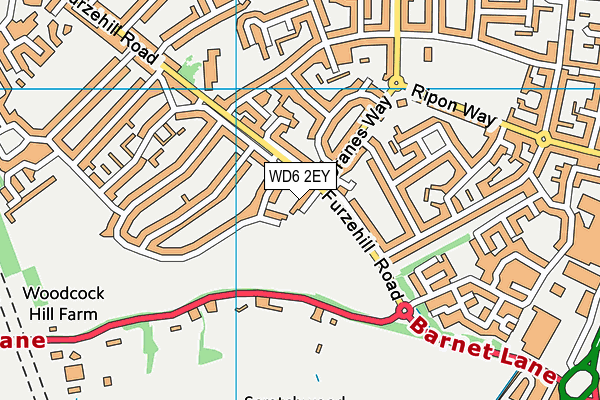 WD6 2EY map - OS VectorMap District (Ordnance Survey)