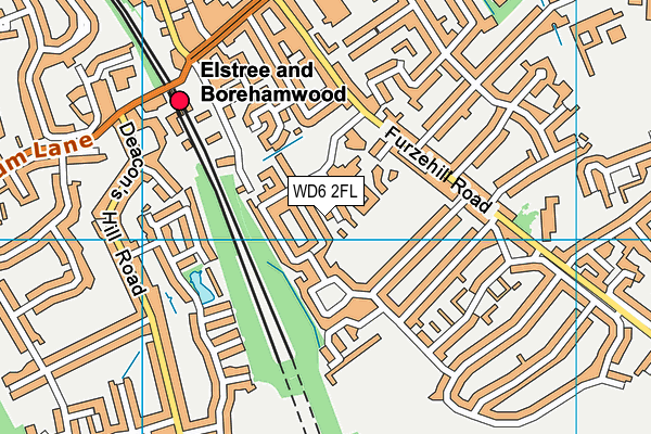 WD6 2FL map - OS VectorMap District (Ordnance Survey)