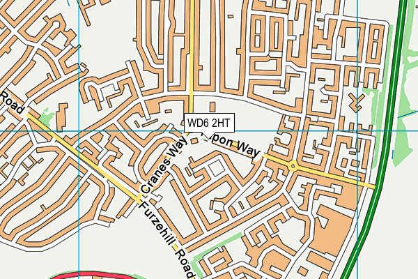 WD6 2HT map - OS VectorMap District (Ordnance Survey)