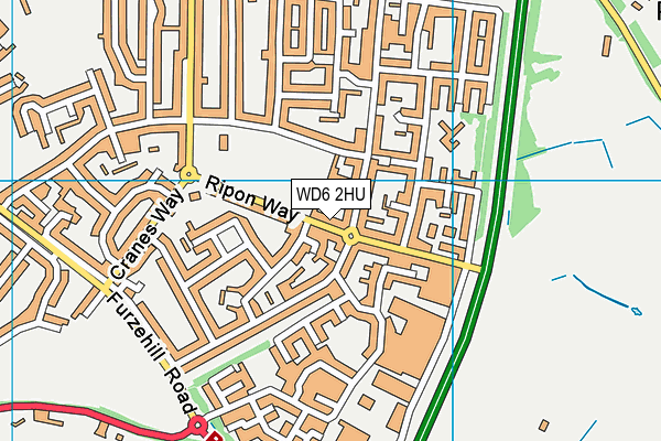 WD6 2HU map - OS VectorMap District (Ordnance Survey)
