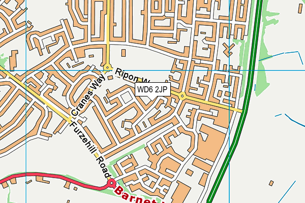 WD6 2JP map - OS VectorMap District (Ordnance Survey)