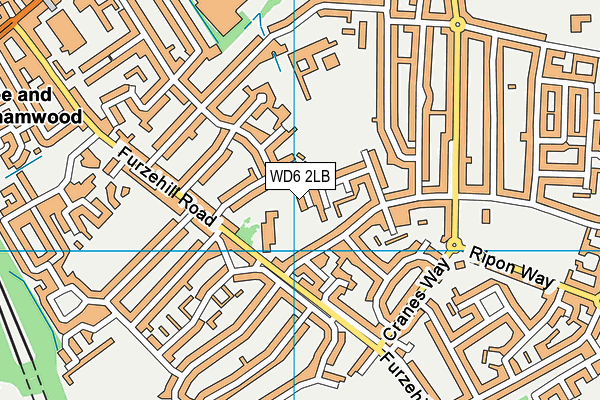 WD6 2LB map - OS VectorMap District (Ordnance Survey)