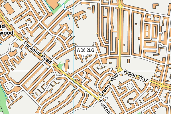 WD6 2LG map - OS VectorMap District (Ordnance Survey)
