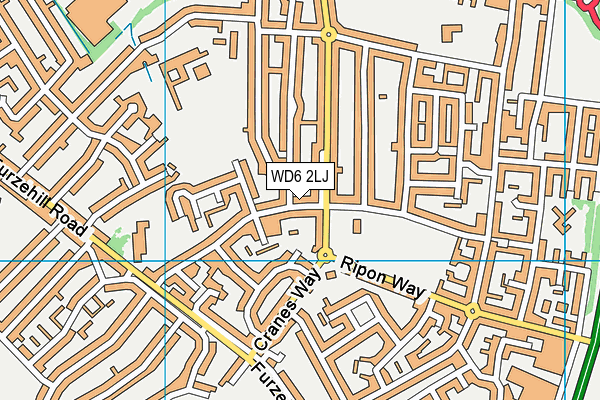 WD6 2LJ map - OS VectorMap District (Ordnance Survey)