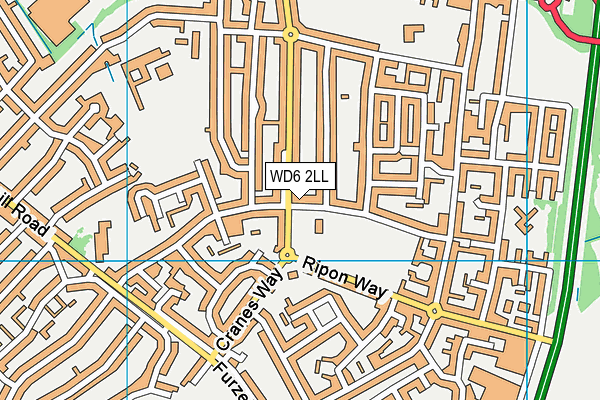 WD6 2LL map - OS VectorMap District (Ordnance Survey)