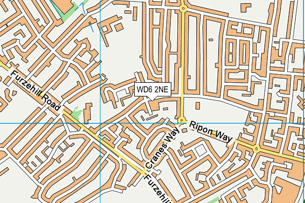 WD6 2NE map - OS VectorMap District (Ordnance Survey)