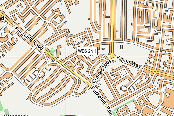 WD6 2NH map - OS VectorMap District (Ordnance Survey)