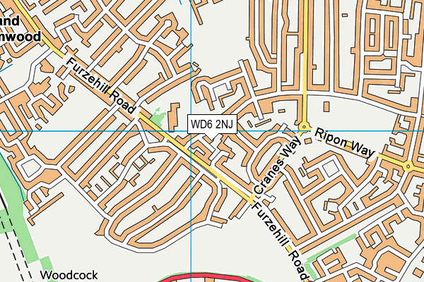 WD6 2NJ map - OS VectorMap District (Ordnance Survey)