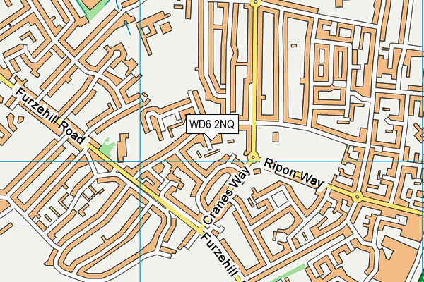 WD6 2NQ map - OS VectorMap District (Ordnance Survey)