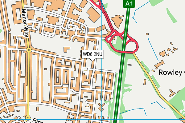 WD6 2NU map - OS VectorMap District (Ordnance Survey)