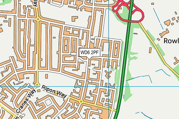 WD6 2PF map - OS VectorMap District (Ordnance Survey)
