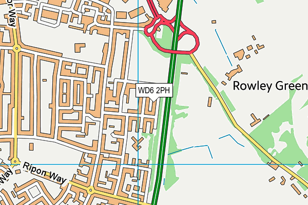 WD6 2PH map - OS VectorMap District (Ordnance Survey)