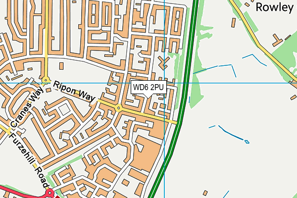 WD6 2PU map - OS VectorMap District (Ordnance Survey)