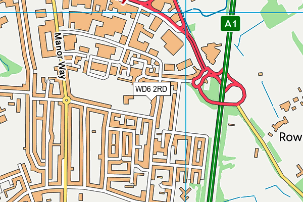 WD6 2RD map - OS VectorMap District (Ordnance Survey)