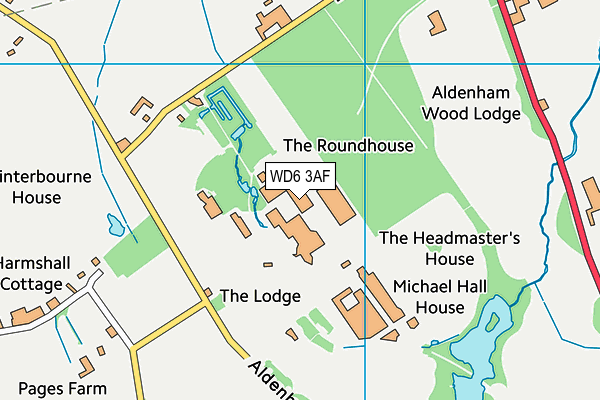 Haberdashers' Boys' School map (WD6 3AF) - OS VectorMap District (Ordnance Survey)