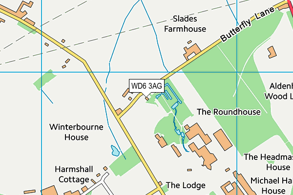 WD6 3AG map - OS VectorMap District (Ordnance Survey)
