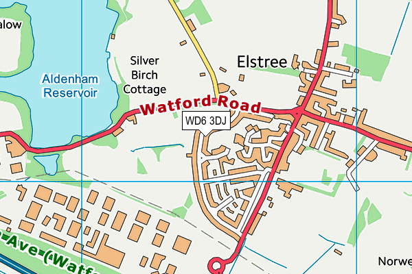 WD6 3DJ map - OS VectorMap District (Ordnance Survey)