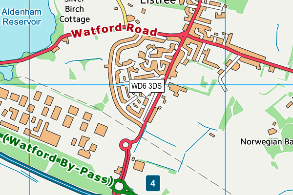 WD6 3DS map - OS VectorMap District (Ordnance Survey)