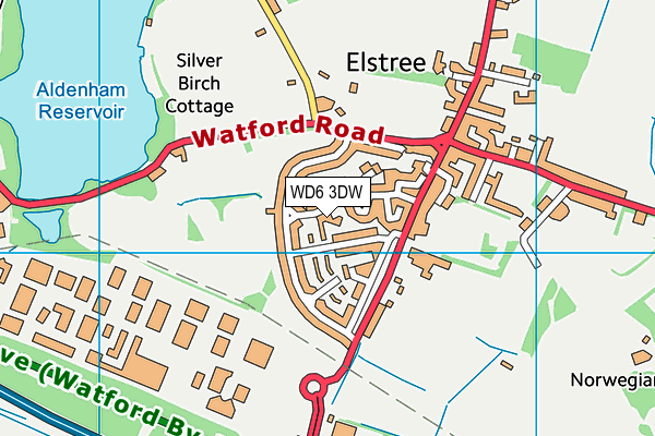 WD6 3DW map - OS VectorMap District (Ordnance Survey)