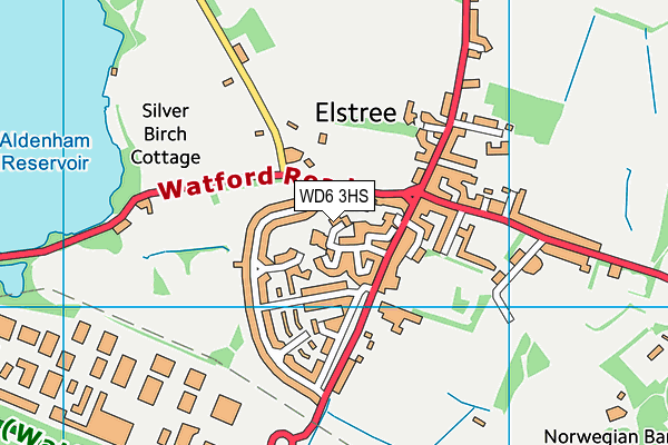 WD6 3HS map - OS VectorMap District (Ordnance Survey)