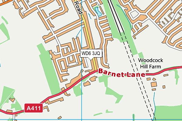 WD6 3JQ map - OS VectorMap District (Ordnance Survey)
