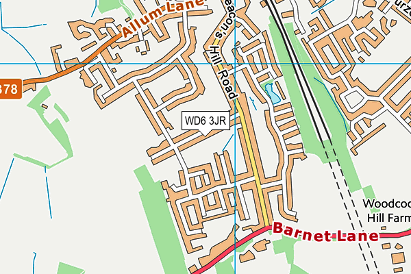 WD6 3JR map - OS VectorMap District (Ordnance Survey)