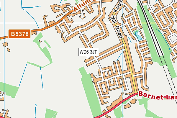 WD6 3JT map - OS VectorMap District (Ordnance Survey)