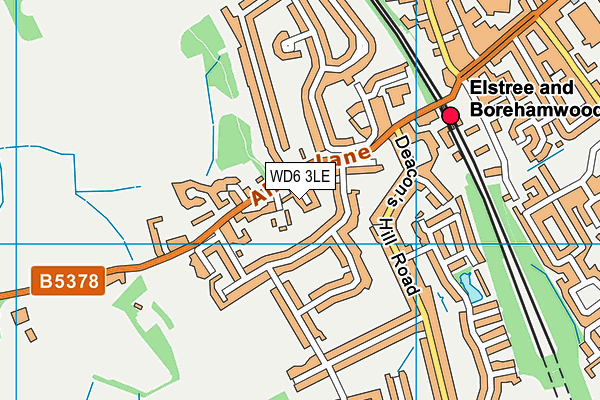 WD6 3LE map - OS VectorMap District (Ordnance Survey)