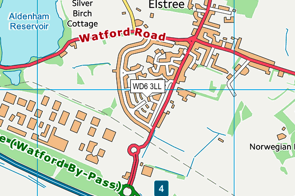 WD6 3LL map - OS VectorMap District (Ordnance Survey)