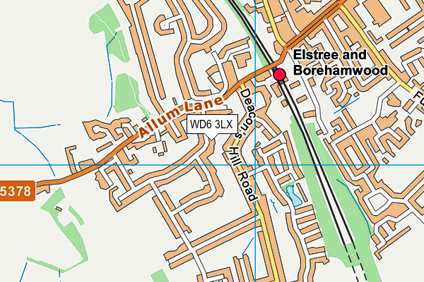WD6 3LX map - OS VectorMap District (Ordnance Survey)