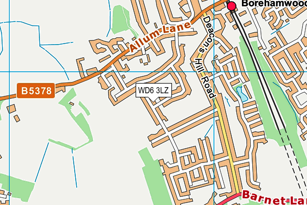 WD6 3LZ map - OS VectorMap District (Ordnance Survey)