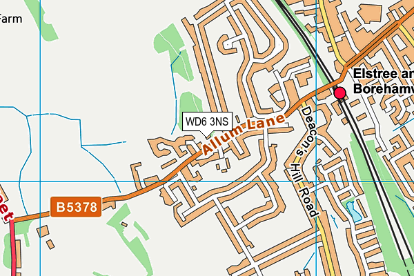 WD6 3NS map - OS VectorMap District (Ordnance Survey)