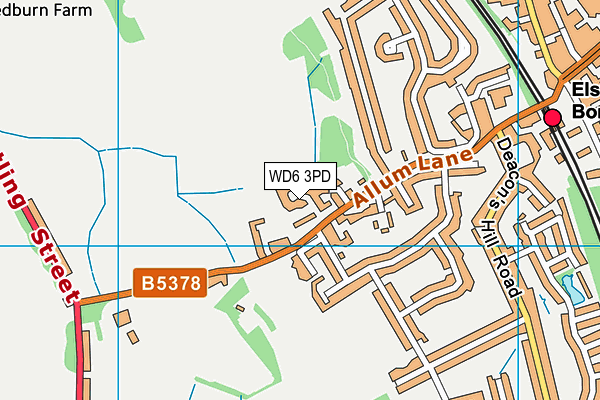 WD6 3PD map - OS VectorMap District (Ordnance Survey)