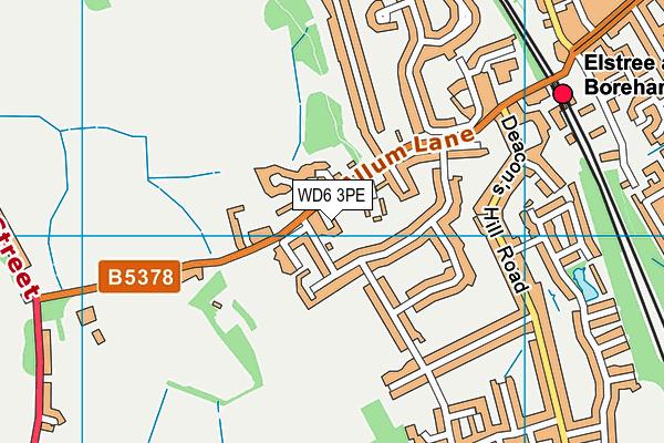 WD6 3PE map - OS VectorMap District (Ordnance Survey)