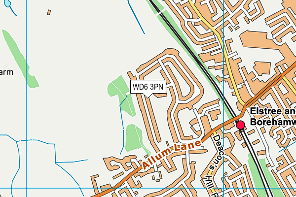 WD6 3PN map - OS VectorMap District (Ordnance Survey)