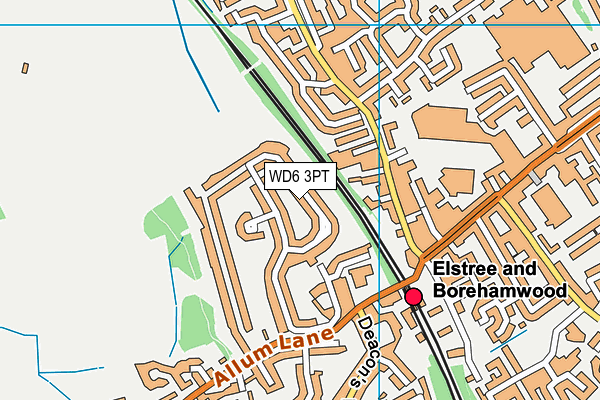 WD6 3PT map - OS VectorMap District (Ordnance Survey)