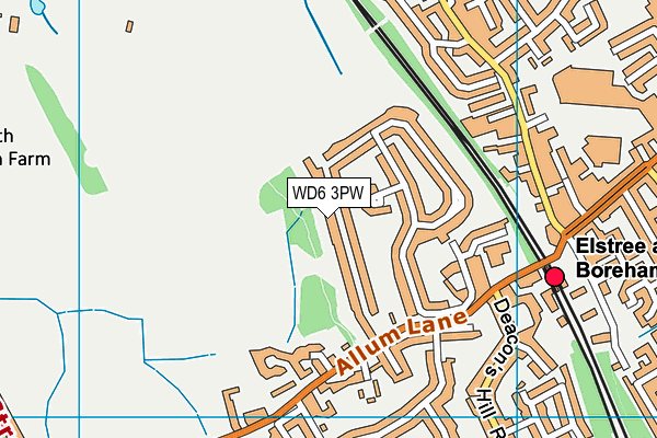 WD6 3PW map - OS VectorMap District (Ordnance Survey)