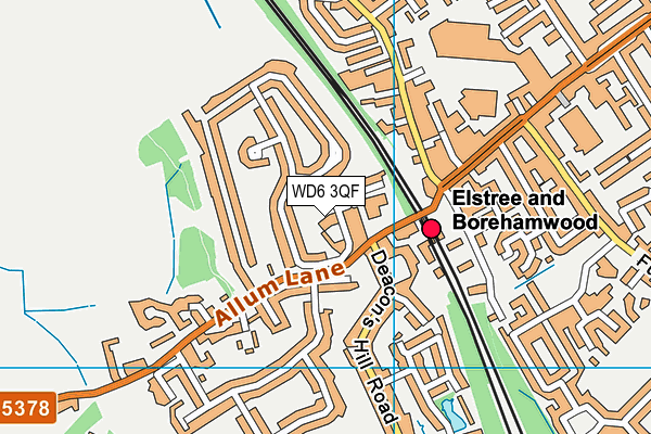 WD6 3QF map - OS VectorMap District (Ordnance Survey)