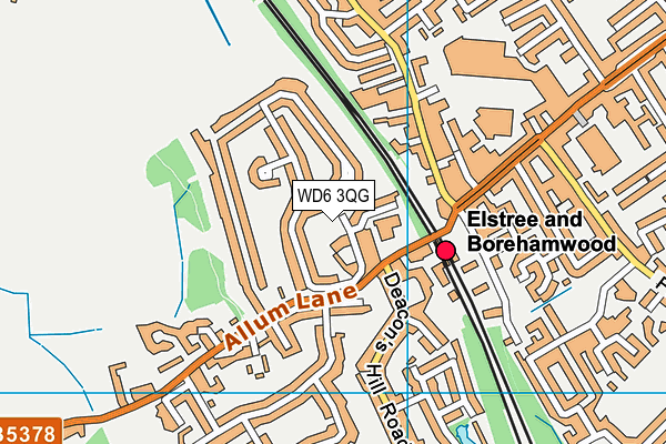 WD6 3QG map - OS VectorMap District (Ordnance Survey)