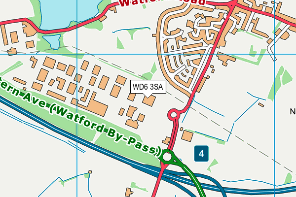 WD6 3SA map - OS VectorMap District (Ordnance Survey)