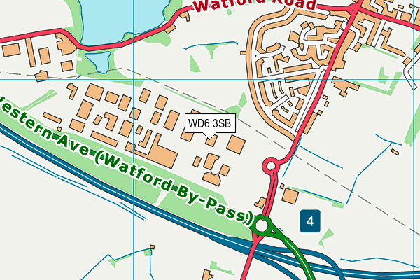 WD6 3SB map - OS VectorMap District (Ordnance Survey)