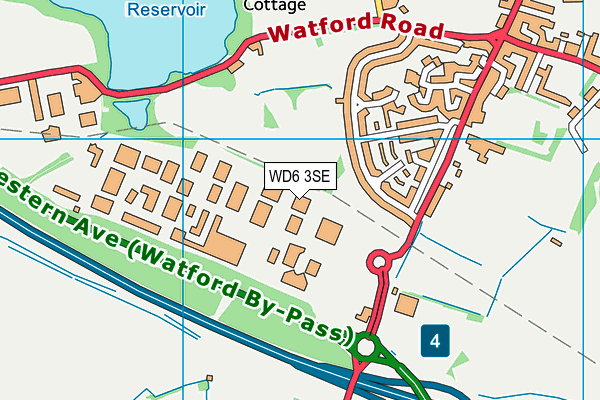 WD6 3SE map - OS VectorMap District (Ordnance Survey)