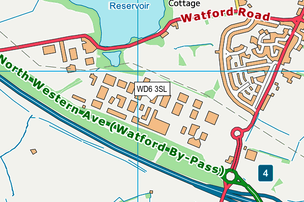 WD6 3SL map - OS VectorMap District (Ordnance Survey)
