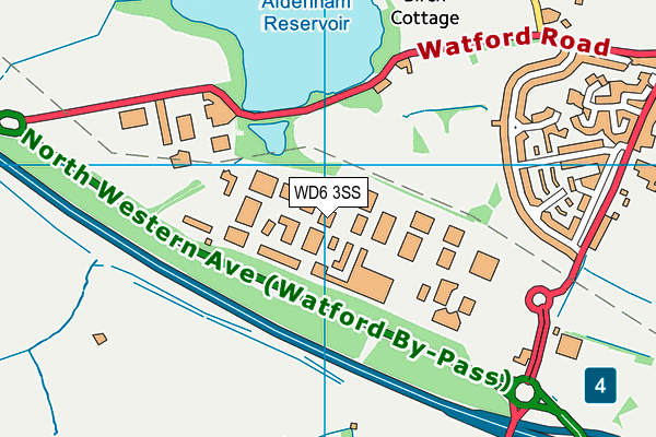 WD6 3SS map - OS VectorMap District (Ordnance Survey)