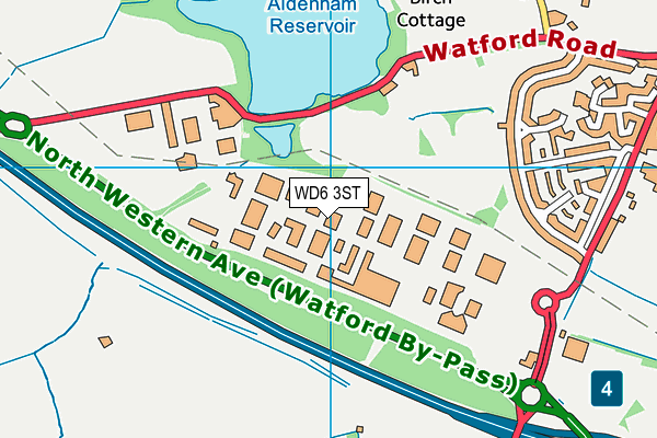 WD6 3ST map - OS VectorMap District (Ordnance Survey)