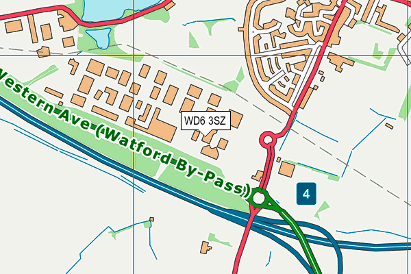WD6 3SZ map - OS VectorMap District (Ordnance Survey)